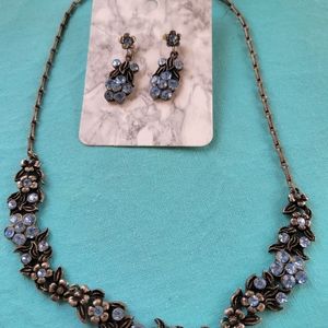 Vintage Silver Necklace & Earring Set